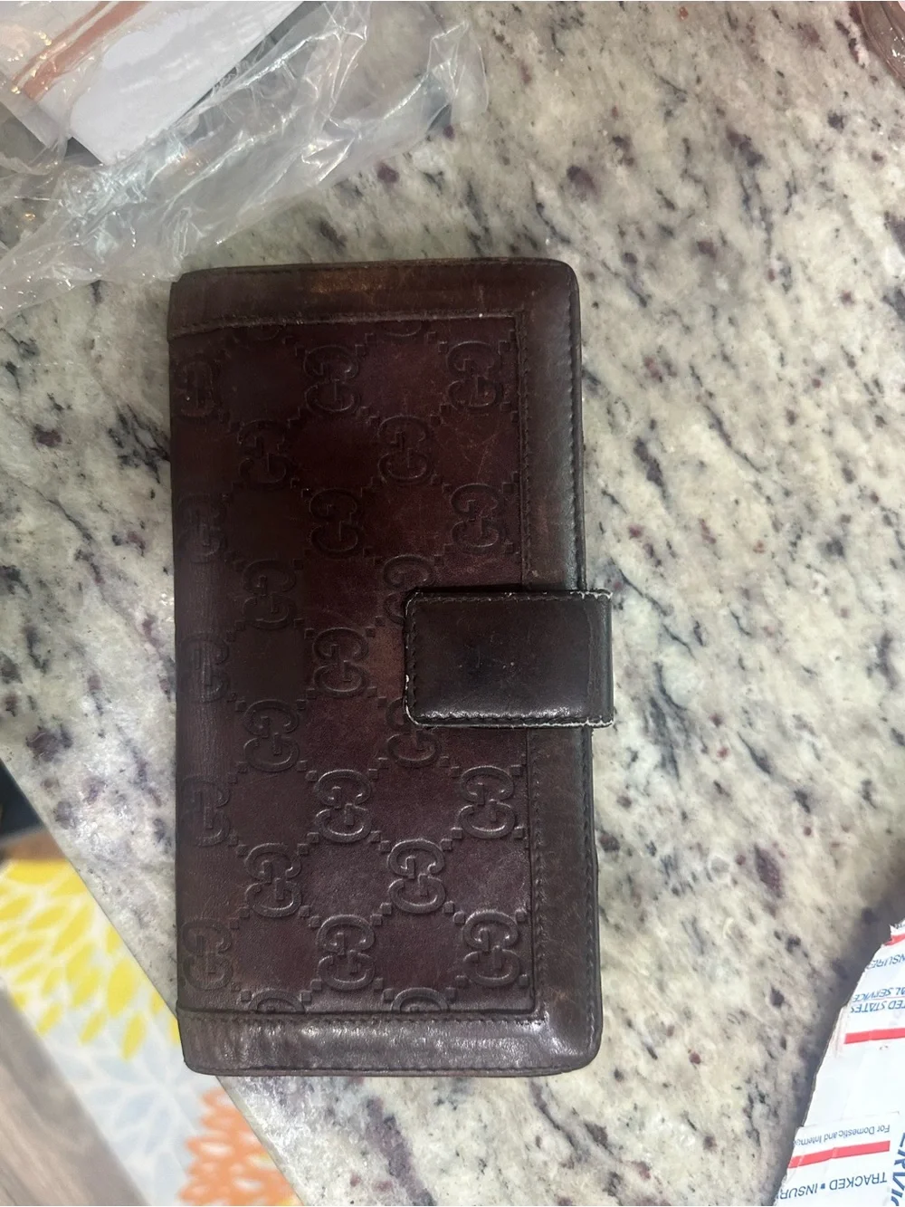 Gucci Dark Brown Embossed GG Leather Continental Wallet with COA - Picture 3 of 4